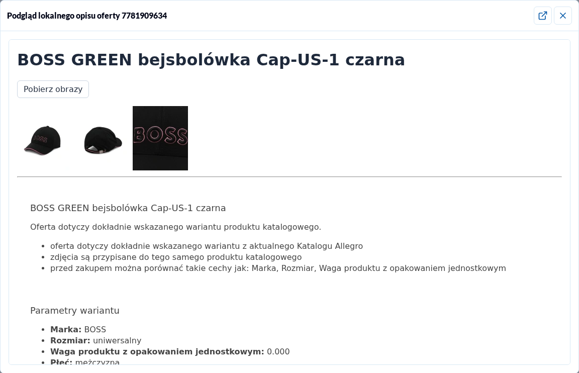 Lokalny podgląd opisu