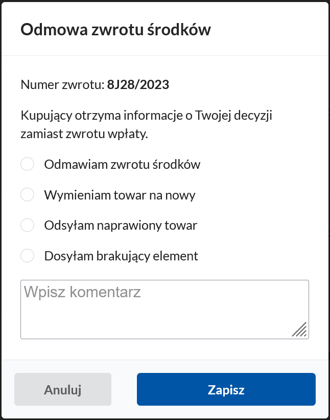 Odmowa zwrotu Allegro