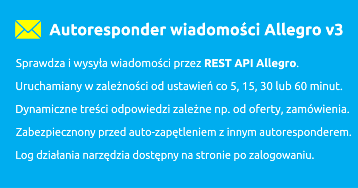 Autoresponder wiadomości Allegro