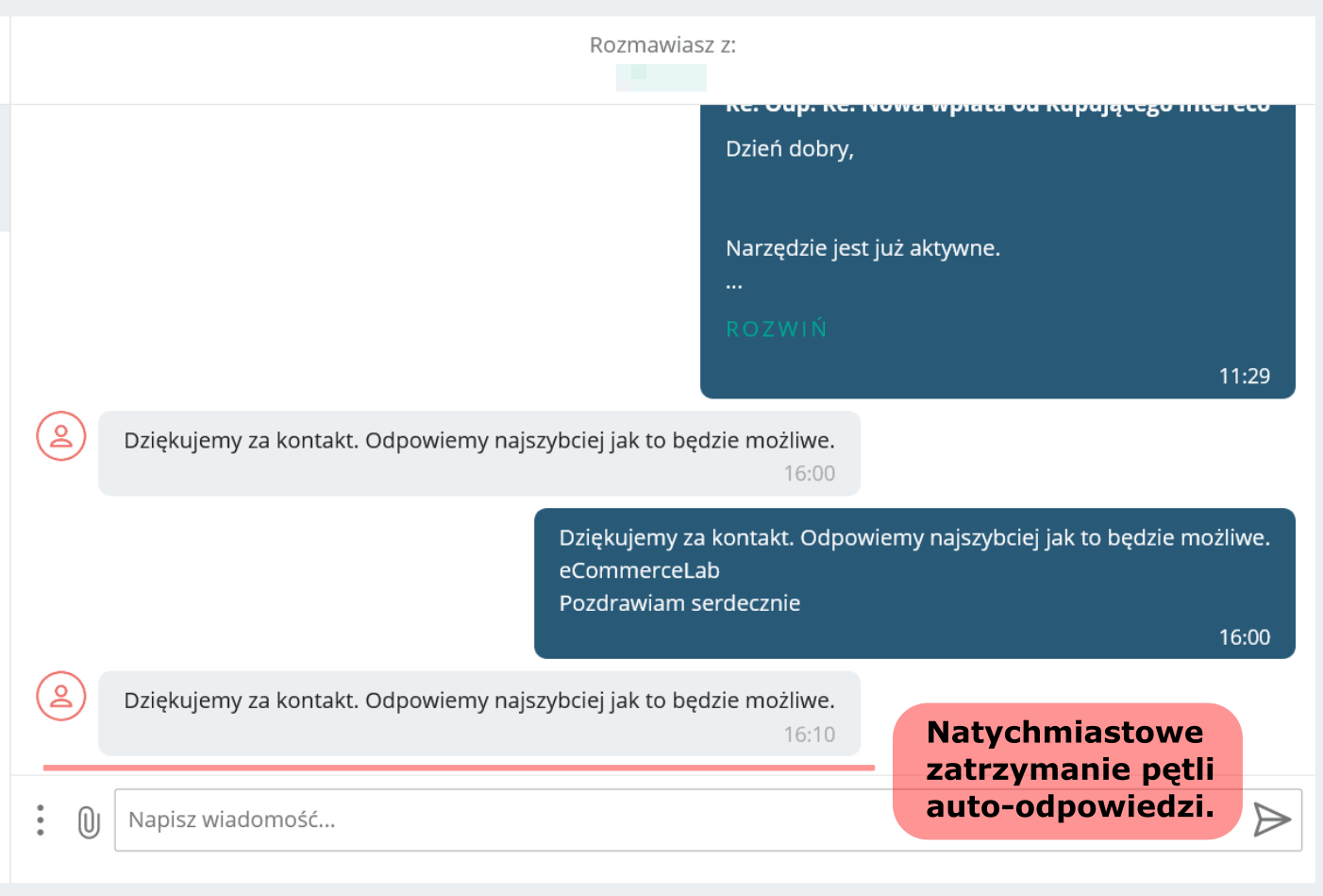 Zatrzymanie pętli auto-odpowiedzi